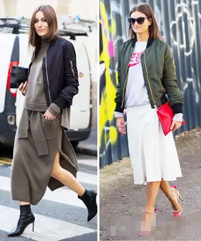 欧美潮人街拍穿搭示范刺绣棒球夹克中国风十足