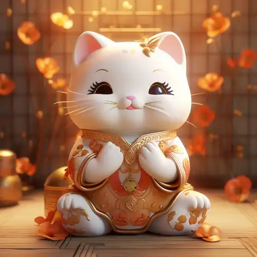 简约卡通3d卡通招财猫素材图片海报设计下载请至来源处