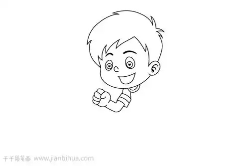 足球男孩简笔画图片