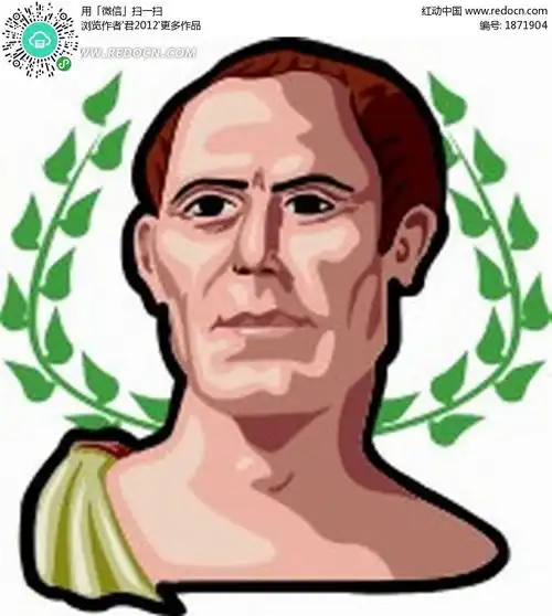 卡通人物插画绿叶和外国男人头像卡通人物矢量图下载1871904