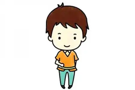 玩滑板的小男孩简笔画