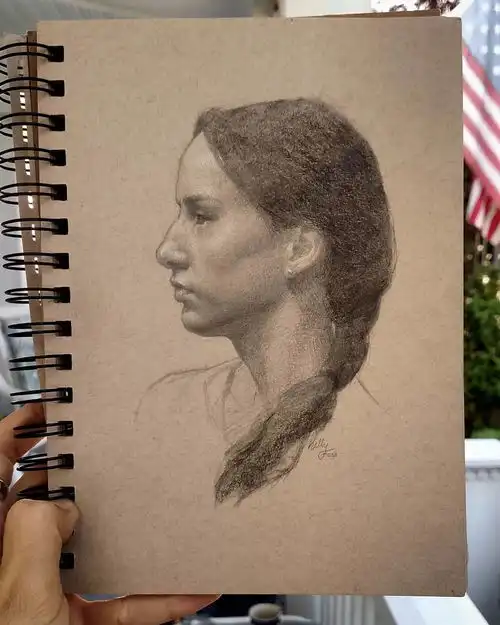 临摹老师的人体素描后,爸妈居然让她去学画画了...