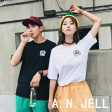 2017男装韩版学生韩范韩范情侣装17ss刺绣可爱小猫短袖t恤