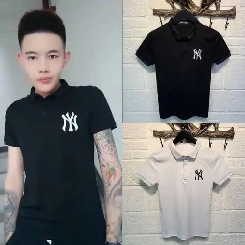 快手红人同款潮流男士翻领polo衫修紧身社会精神小伙网红短袖t恤