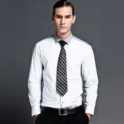 sportica斯波帝卡清馨百搭异色肩领白色纯棉男士长袖衬衫11152026图片大全邮乐官方网站