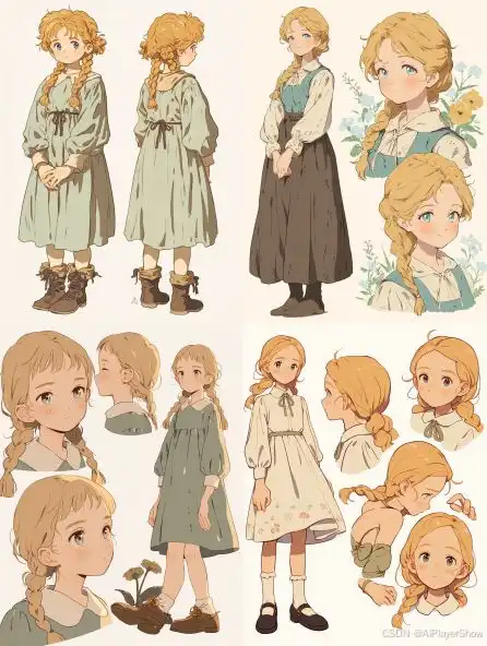 记录midjourney动漫角色设计提示词