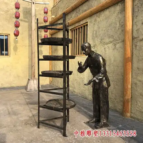 玻璃钢园林人物雕塑步行街园林人物玻璃钢雕塑图片