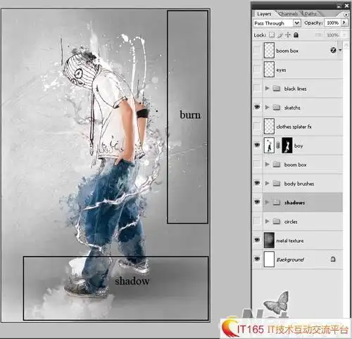 photoshop合成炫酷草图时尚效果海报