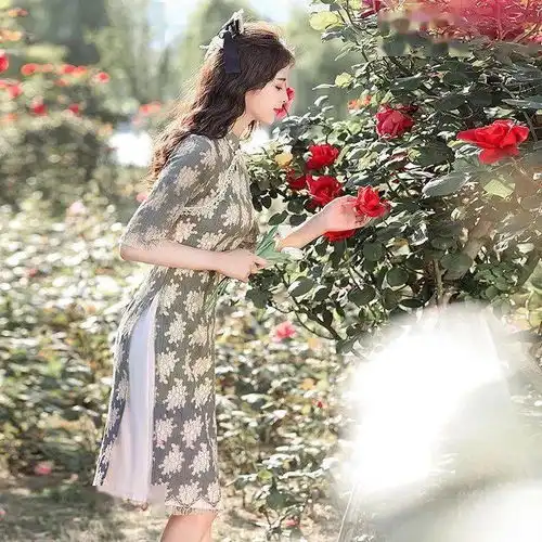 清新气质小香风旗袍裙,有品位,有韵味儿