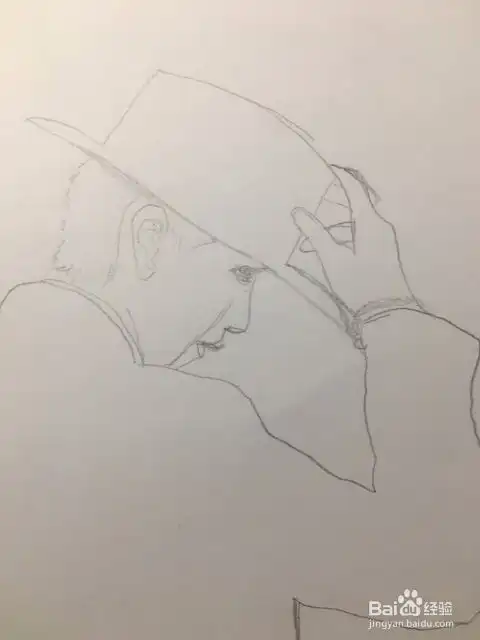 画穿黑衣戴黑帽子的男人画帅气酷毙型男