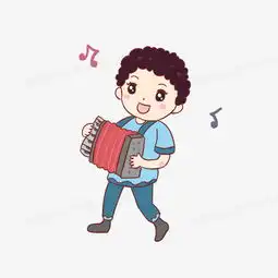 男孩音乐节手风琴手绘卡通png图片素材免费下载psd格式熊猫办公