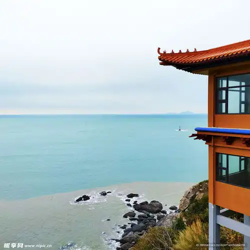 大海凉亭风景摄影图