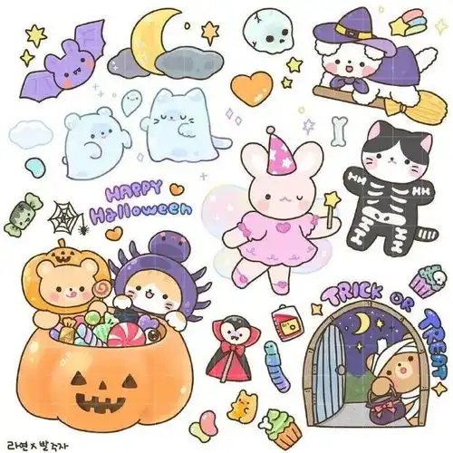 一组超可爱的小动物简笔画素材,收藏了