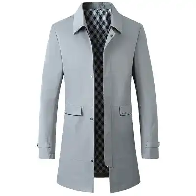 春装男外套爸爸中年夹克成熟稳重商务休闲大叔翻领褂子中款风衣男