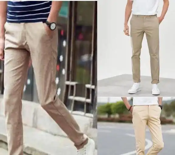 卡其色休闲裤搭配各类经典单品,打造夏季干净清爽利索的气质型男