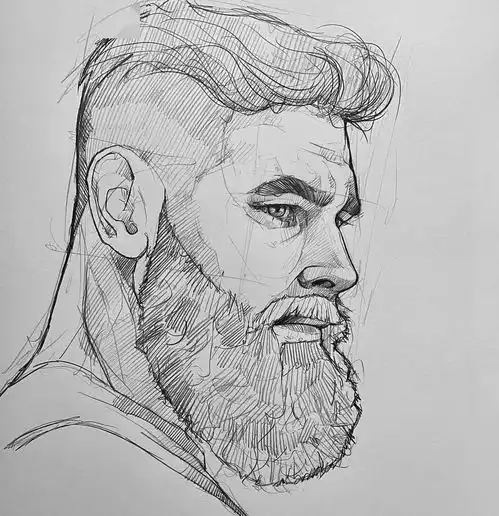 作品欣赏意大利画家尤苏波夫,这些素描头像绝了