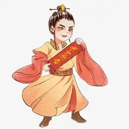 手绘中国风水彩古风小男孩过新年拜新年图片素材其他格式下载动漫人物大全