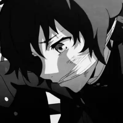 冷酷帅气动漫男生头像黑白侧脸简约