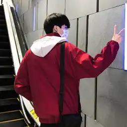 一件代发秋装新款连帽卫衣男韩版潮流时尚外套原宿bf港风夹克宽松文艺衣服