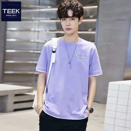 真维斯男装时尚假两件上衣2024春季青年圆领印花长袖卫衣jw浅绿色2710185104axl