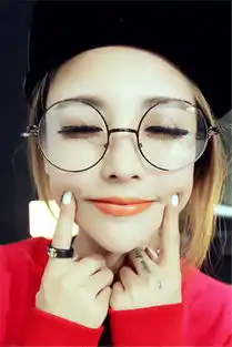 2件35元复古文艺圆形眼镜框