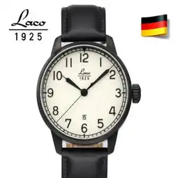 德国laco朗坤夜光防水皮带自动机械表男士手表军表861776