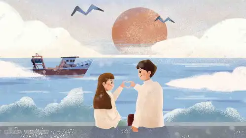 早安可爱朝阳海边活力少女卡通手绘风格插画图片千库网
