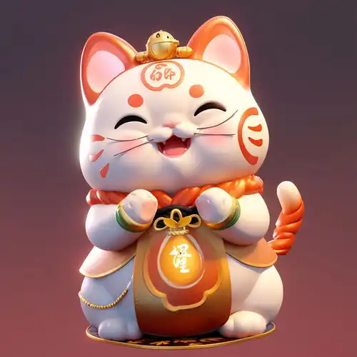 简约卡通3d卡通招财猫素材图片海报设计下载请至来源处