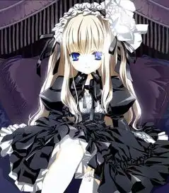 求穿黑衣服的动漫美少女图片