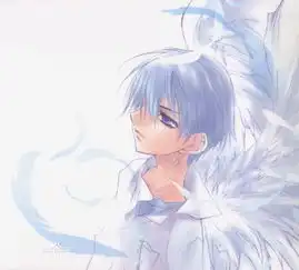 动漫男生图片孤独一点带白色羽翼例