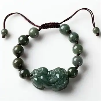 闪耀阳光的黄翡翠手串珠子与宝石的完美融合