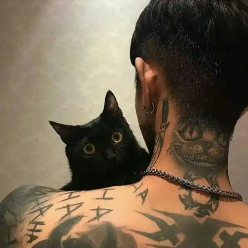 躺床抽烟纹身雅痞