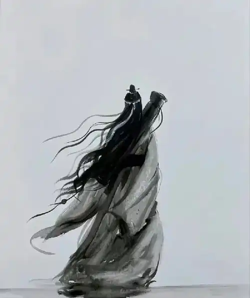 手绘集仙风道骨水墨国风人物