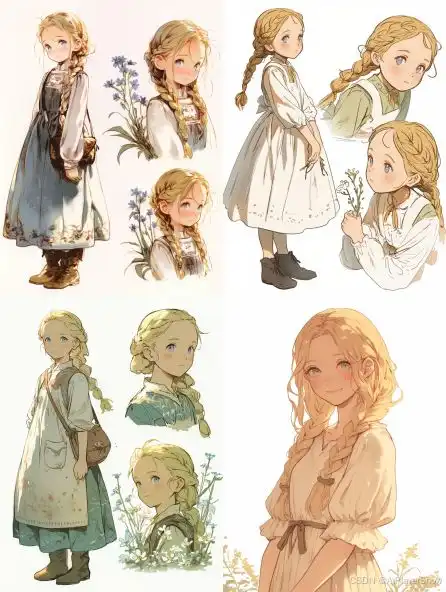 记录midjourney动漫角色设计提示词