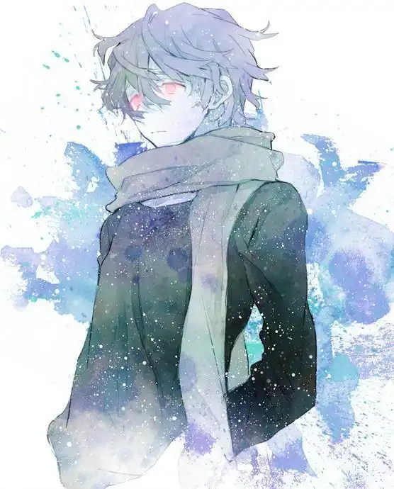 谁有那种白色背景,红眼睛,一点点萌的动漫男生头像