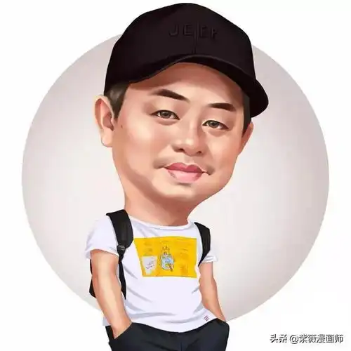 男士微信头像设计中年大叔真人手绘漫画头像新颖有创意