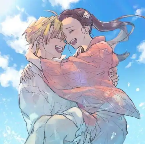 画师帮漫迷圆梦,绘制出鬼灭cp的婚后生活,蛇恋儿女双全太幸福