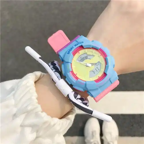 电子手表女简约气质小众品牌防水夜光男学生学院风法国复古ins风