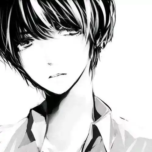 满屏爱不释手的男女生黑白动漫头像