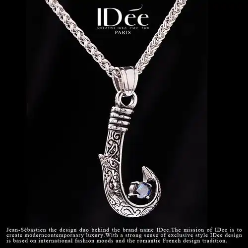 精雕细琢法国idee时尚艺术饰品个性男项链复古吊坠配饰