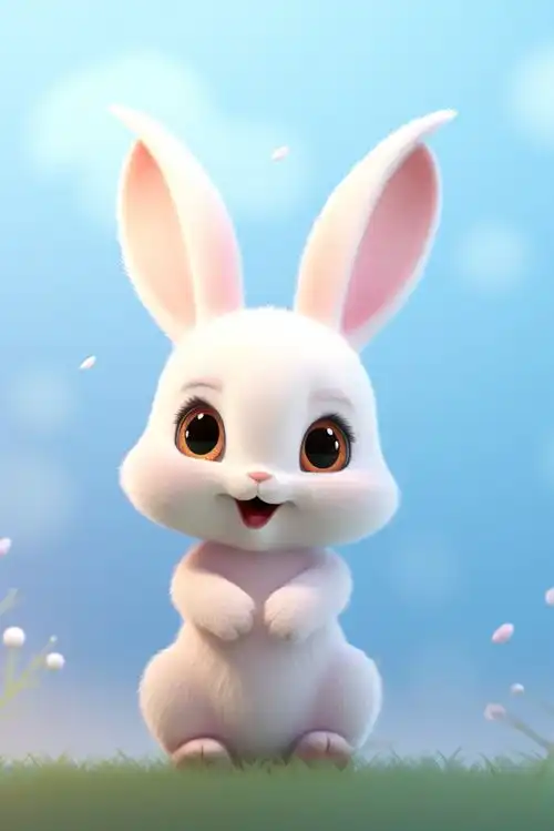 卡通可爱白兔兔子模型图片广告素材下载至来源处