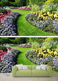 唯美田园风景花草背景墙图片设计素材高清模板下载26.32mb客厅电视背景墙大全