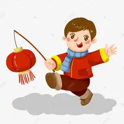 新年拿着灯笼的小男孩素材图片免费下载千库网