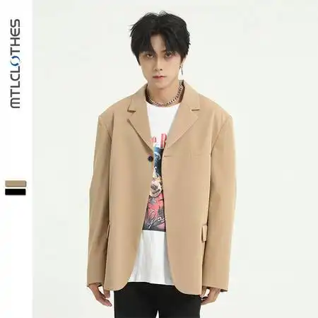 汤河之家春季新款黑色西服外套男宽松韩版潮流单扣休闲西装男上衣c图片大全邮乐官方网站