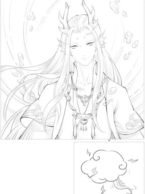 古风人物手绘线稿