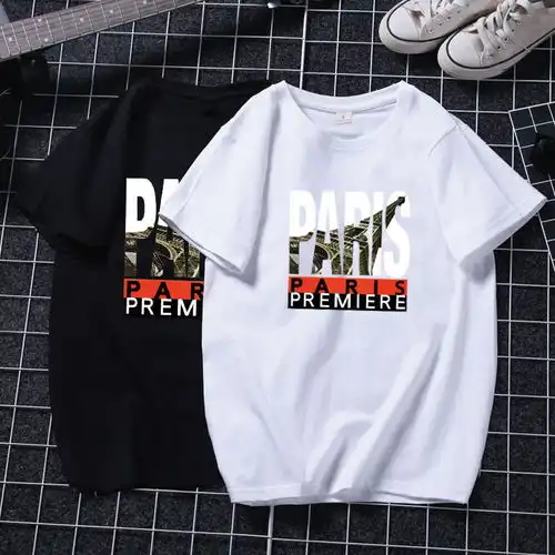 短袖t恤男学生韩版宽松圆领半袖原宿风潮流情侣装大码青少年男装