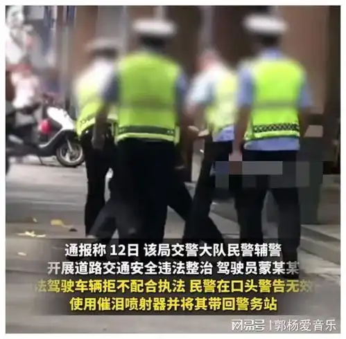 男子坐地上,被交警辣椒水喷脸抬走,警方通报临时工,已停职