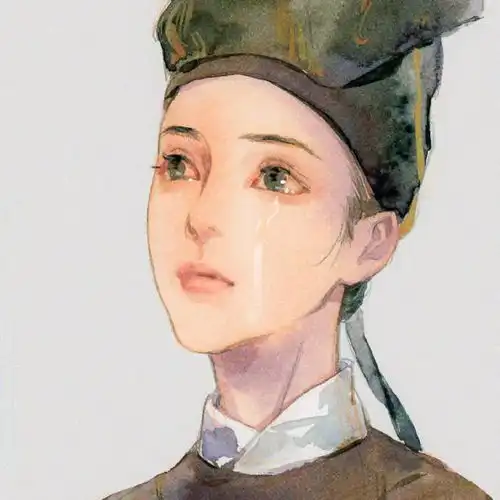 水彩古风美人头像爱与被爱同时发生,爱才有意义