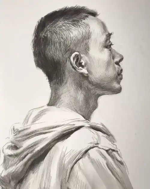 教你处理正侧面男青年素描头像,你所忽略的角度.....