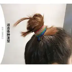 罗拉诗9.9三件韩国lls简约彩虹发绳橡皮筋发饰可爱扎头发豹纹发圈头绳女高弹
